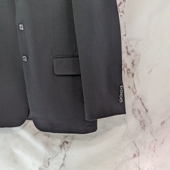 J Crew Blazer Mens Medium Black Velvet 3 Button Suit Jacket Sport Coat - Picture 4 of 12